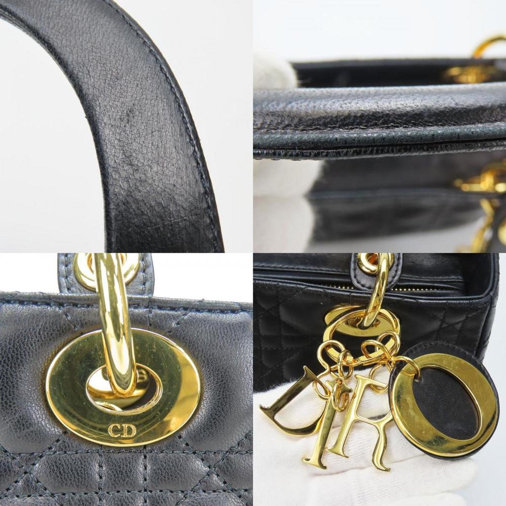 CHRISTIAN DIOR Lady Cannage Lambskin Black Shoulder Bag - Picture 5 of 11